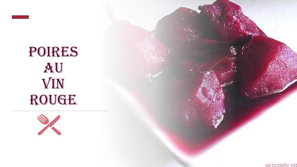 poires au vin rouge