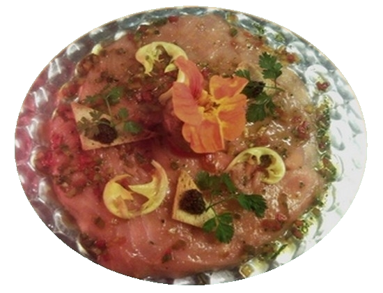 Carpaccio de saumon fumé