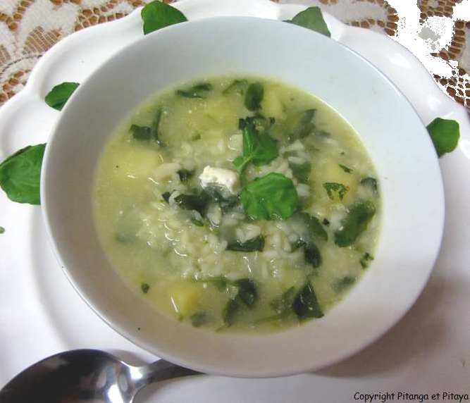 Soupe de cresson et riz