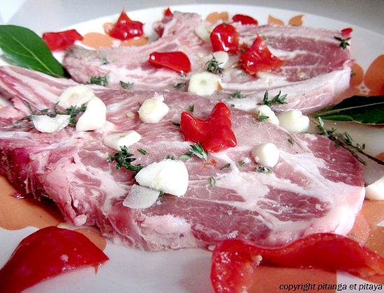 Côtes de porc marinées