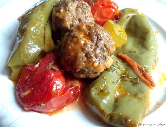 boulettes de viandes aux legumes du soleil