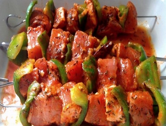brochette maison de porc
