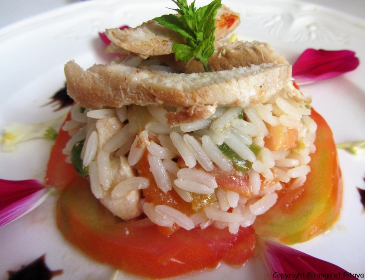 salade de riz au blanc de poulet